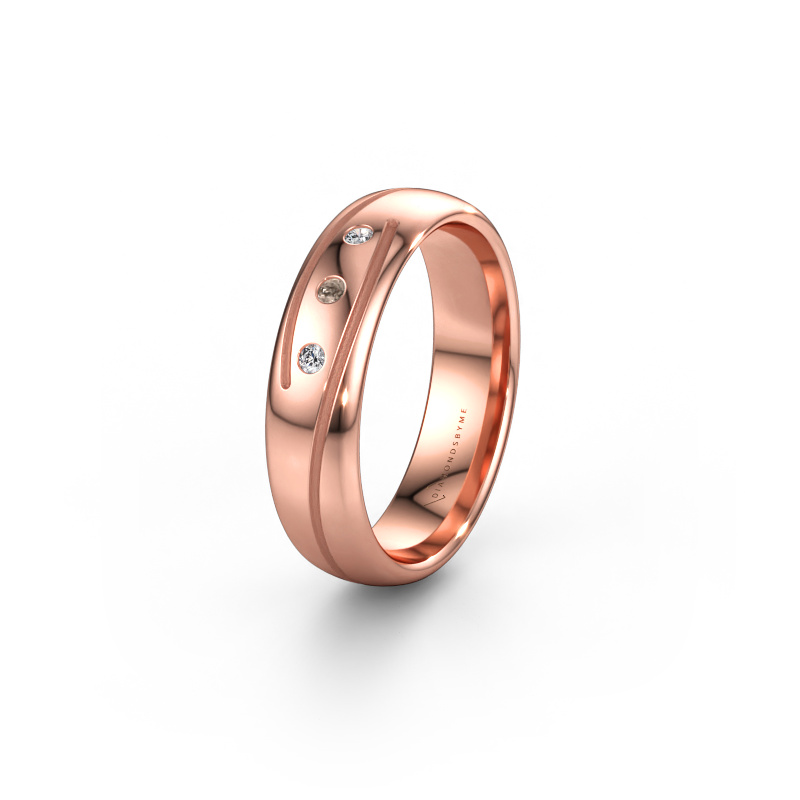 Bild av Vigselring WH0152L25A 585 roséguld ±5 x 1,7 mm Brun diamant