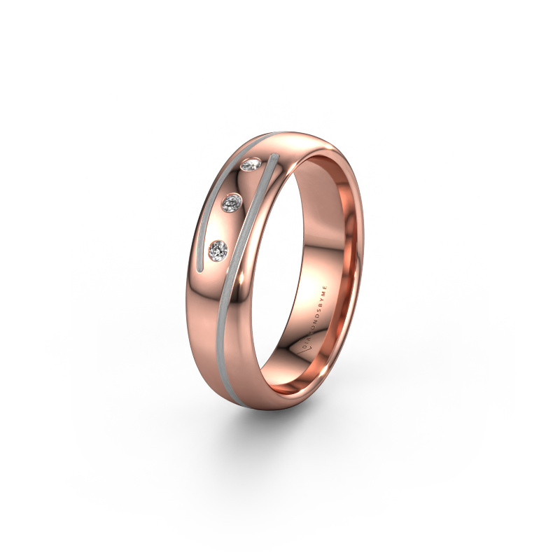 Bild von Ehering WH0152L25A 585 Roségold ±5x1.7 mm Diamant