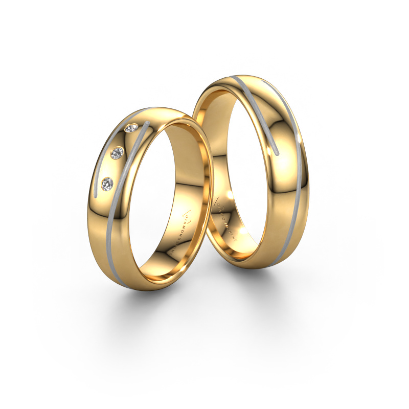 Image de Set Alliances WH0152LM25AP ±5x1.7 mm 14 Carat or jaune Diamant 0.018 crt