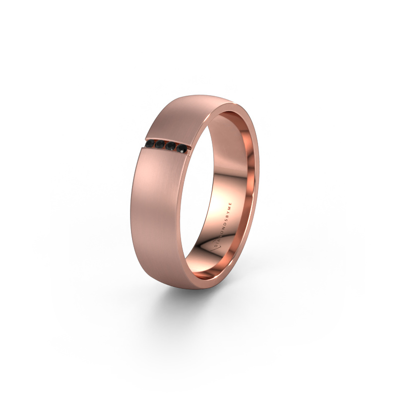 Image of Wedding ring WH0154L25XM 585 rose gold ±0.20x0.05 in Black diamond