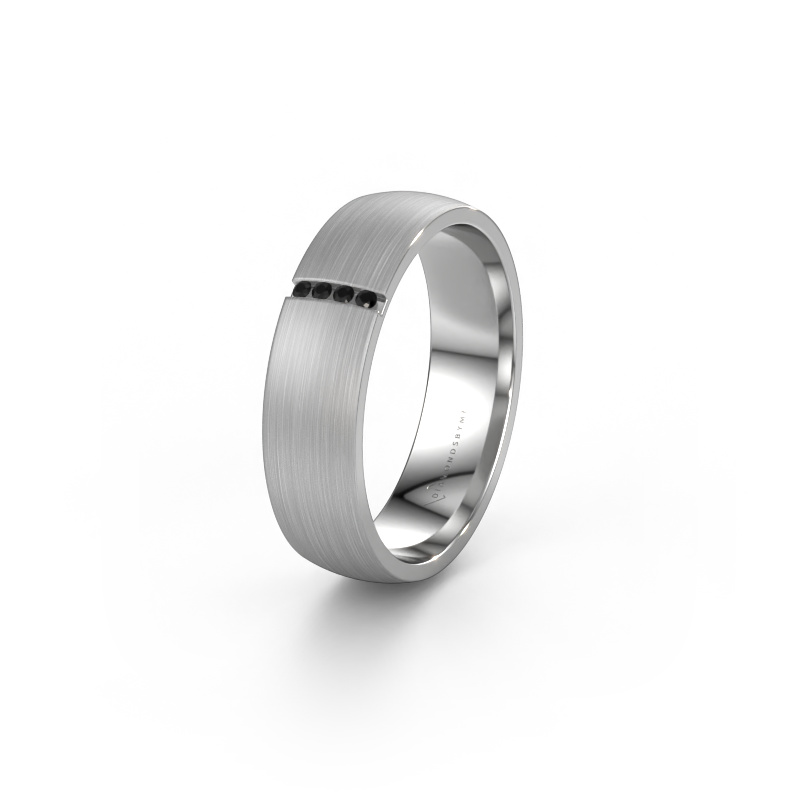 Bild von Ehering WH0154L25XM 950 Platin ±5x1.4 mm Schwarz Diamant
