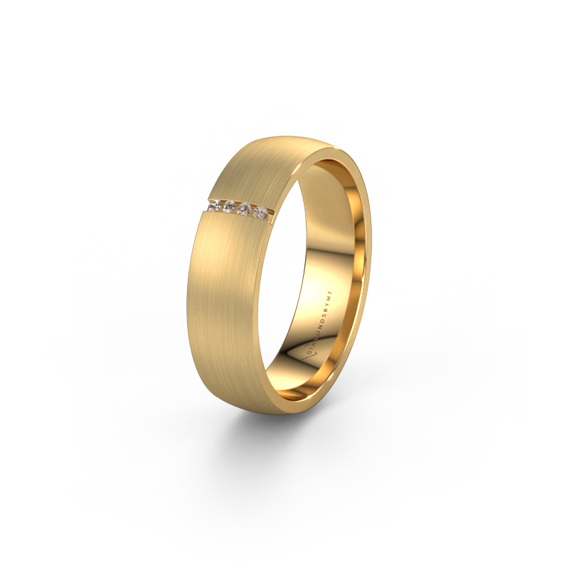 Bild von Ehering WH0154L25XM 585 Gold ±5x1.4 mm Braun Diamant