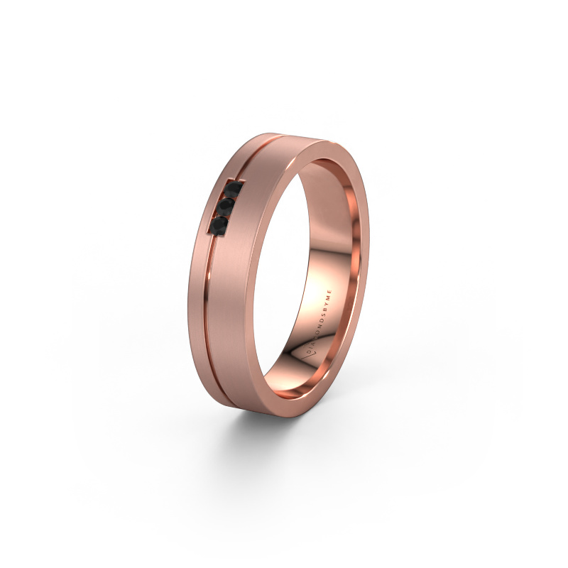 Image of Wedding ring WH0156L14X 585 rose gold ±0.18x0.05 in Black diamond
