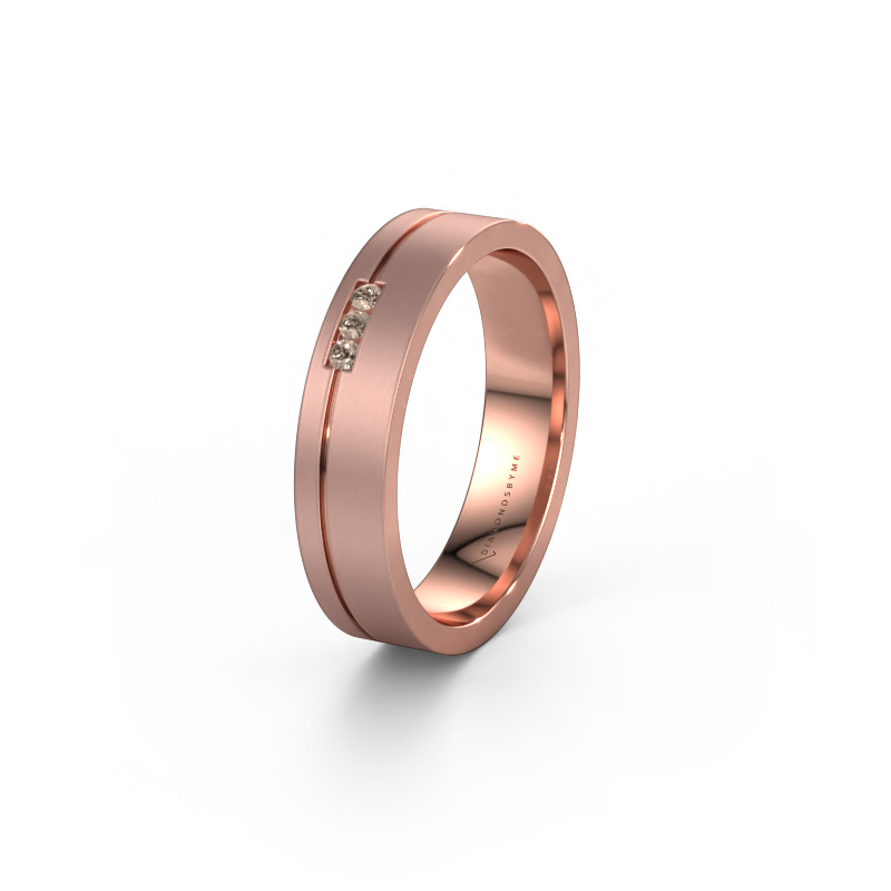 Bild von Trauring WH0156L14X 585 Roségold ±4,5x1.4 mm Braun Diamant