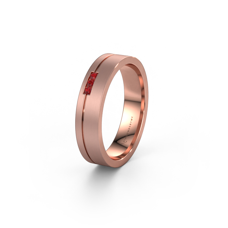 Afbeelding van Trouwring WH0156L14X 585 rosé goud ±4,5x1.4 mm Robijn