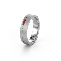 Modern ±0.18 in (4,5 mm) ruby set white gold ladies wedding