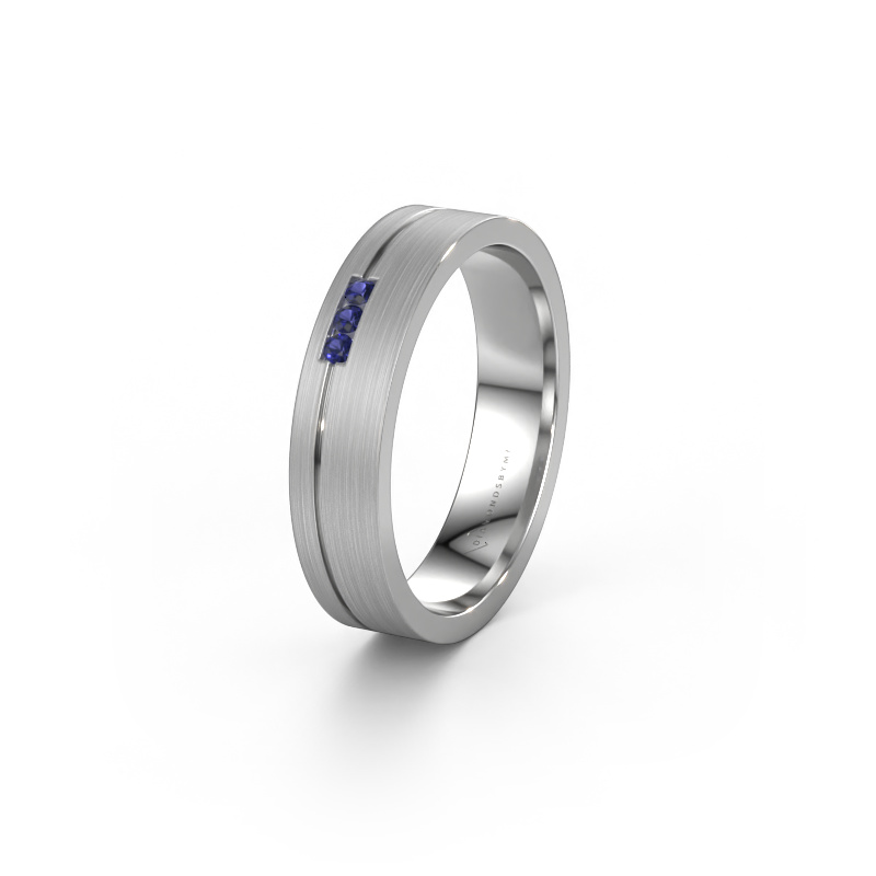 Image of Wedding ring WH0156L14X 585 white gold ±0.18x0.05 in Sapphire