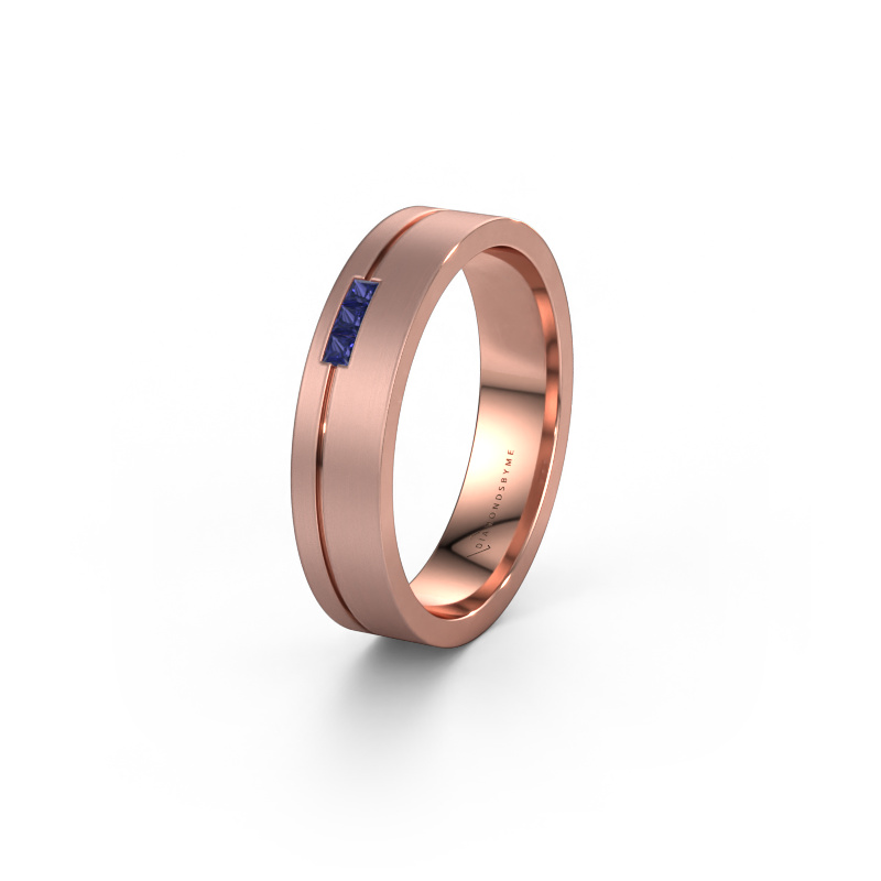 Image of Wedding ring WH0158L14X 585 rose gold ±4,5x1.4 mm Sapphire