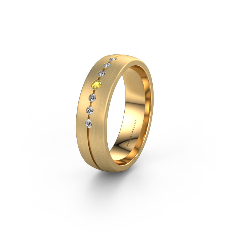 Image of Wedding ring WH0162L25A 585 gold ±5,5x1.7 mm Yellow sapphire