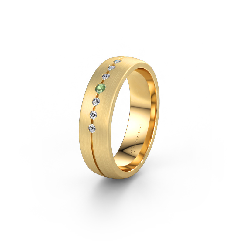 Immagine di Fede nuziale WH0162L25A 585 oro ±5,5 x 1,7 mm Tormalina verde