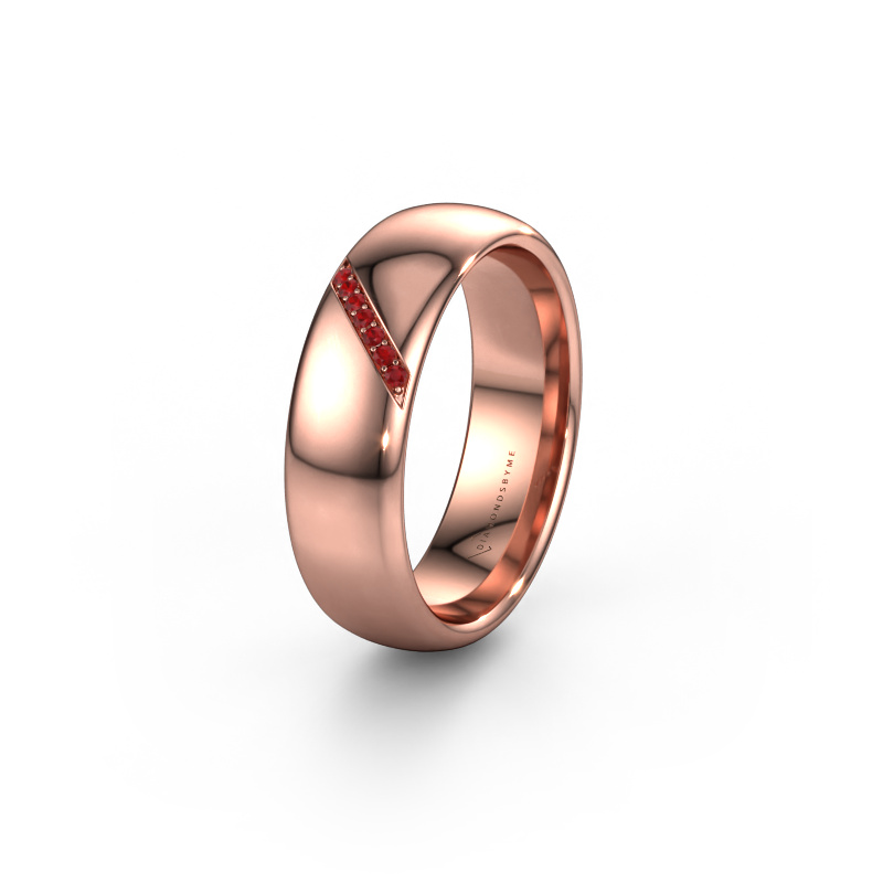 Image of Wedding ring WH0164L36B 585 rose gold ±6x2 mm Ruby