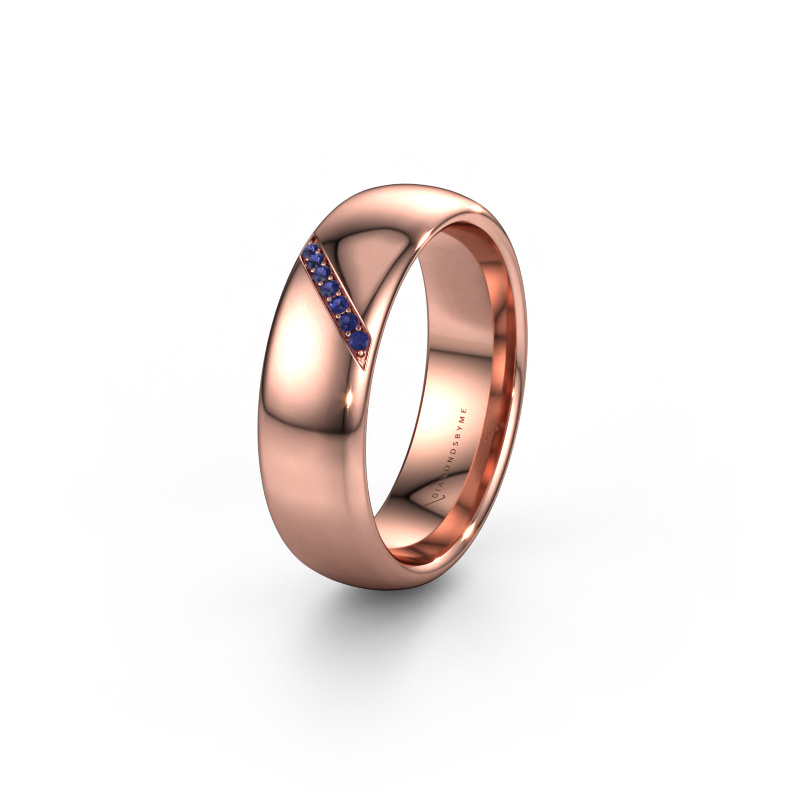 Image of Wedding ring WH0164L36B 585 rose gold ±0.24x0.08 in Sapphire