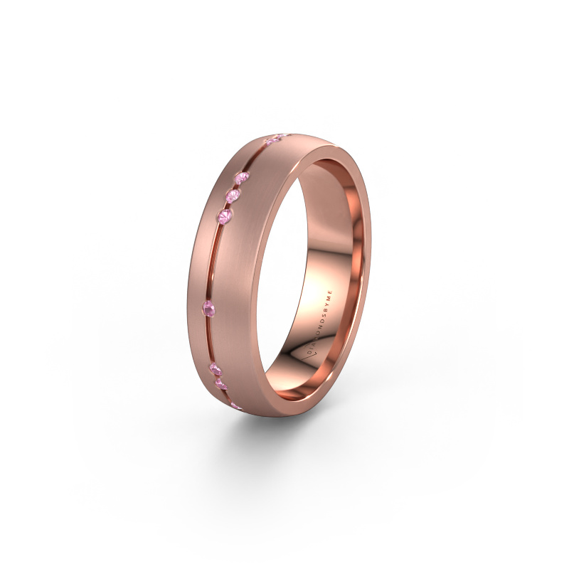 Image of Wedding ring WH0166L25A 585 rose gold ±0.20x0.07 in Pink sapphire