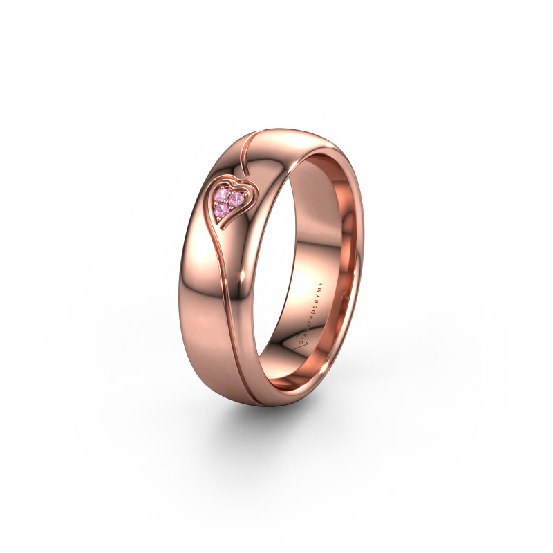 Image of Wedding ring WH0168L36AP 585 rose gold ±0.24x0.07 in Pink sapphire