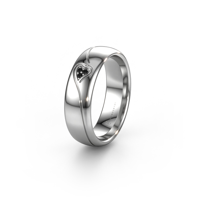 Bild von Ehering WH0168L36AP 585 Weißgold ±6x1.7 mm Schwarz Diamant