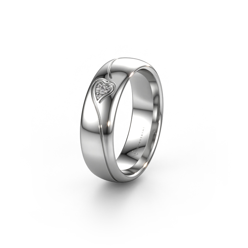 Image of Wedding ring WH0168L36AP 585 white gold ±0.24x0.07 in Zirconia