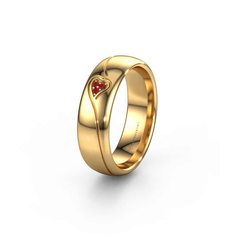 Image of Wedding ring WH0168L36AP 585 gold ±0.24x0.07 in Ruby