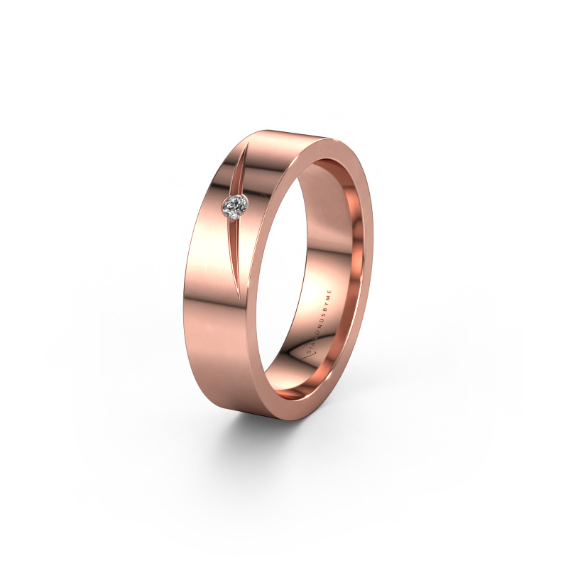 Image of Wedding ring WH0170L15A 585 rose gold ±0.20x0.07 in Zirconia
