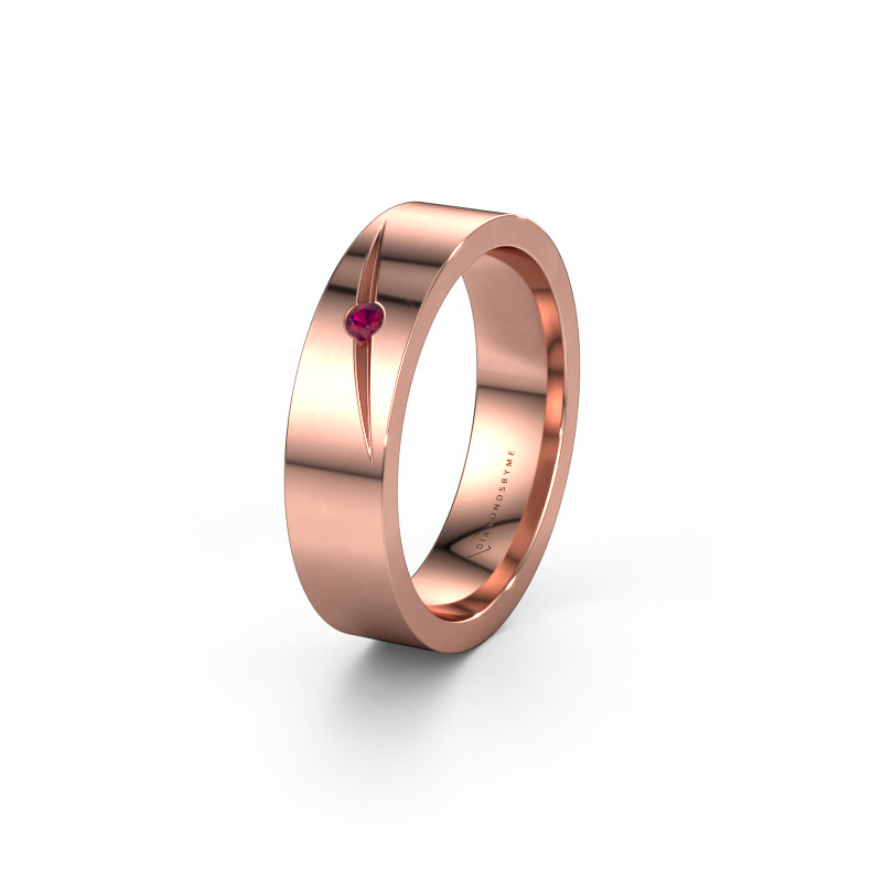 Afbeelding van Trouwring WH0170L15A 585 rosé goud ±5x1.7 mm Rhodoliet
