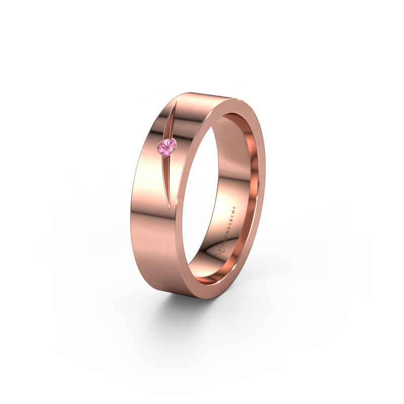 Image of Wedding ring WH0170L15A 585 rose gold ±0.20x0.07 in Pink sapphire