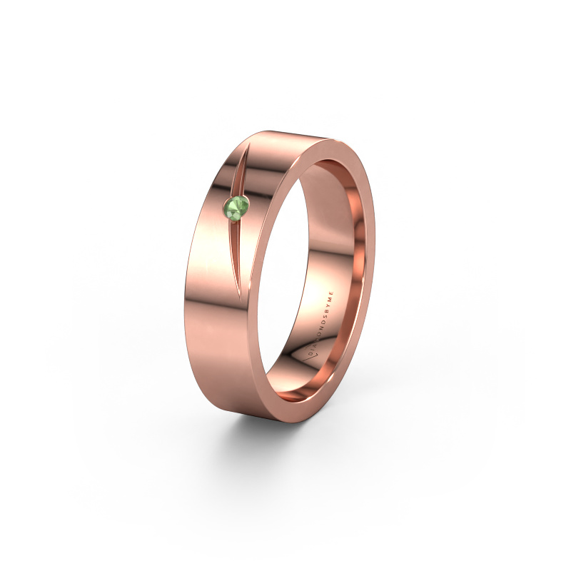 Bild von Ehering WH0170L15A 585 Roségold ±5x1.7 mm Turmalin grün