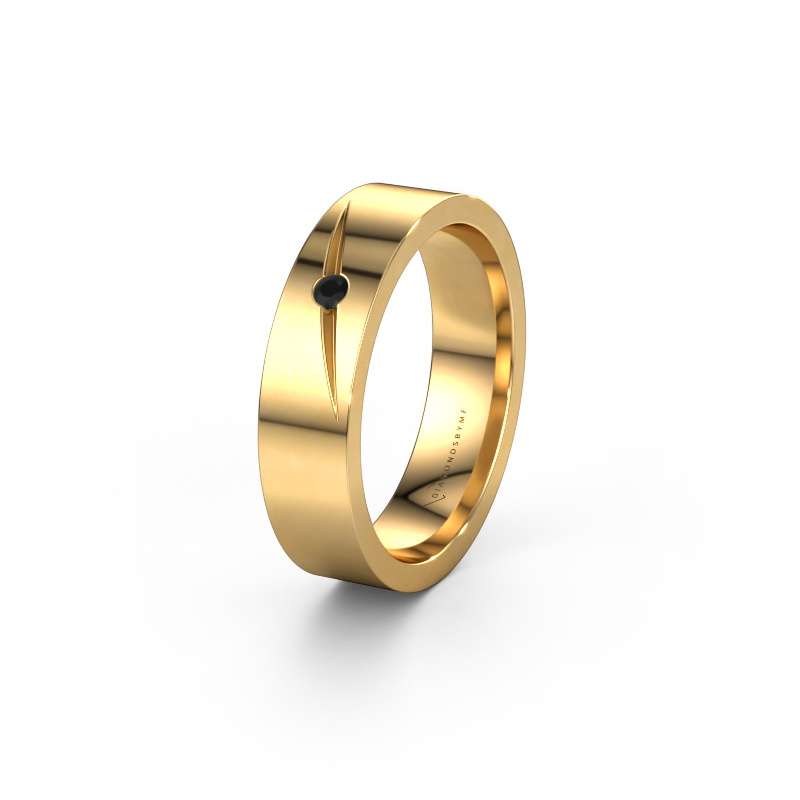 Image of Wedding ring WH0170L15A 585 gold ±5x1.7 mm Black diamond