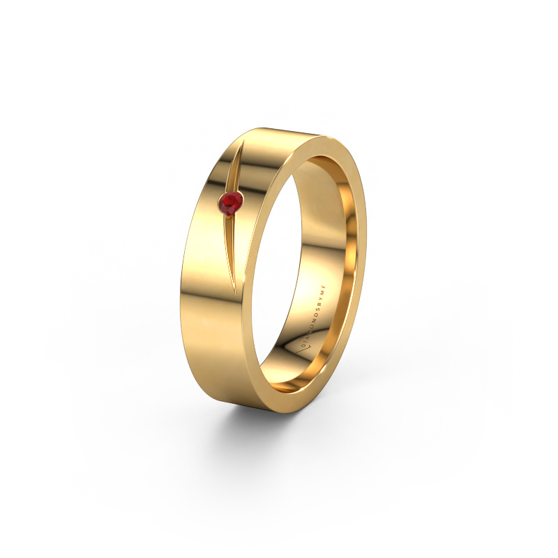 Image of Wedding ring WH0170L15A 585 gold ±0.20x0.07 in Ruby