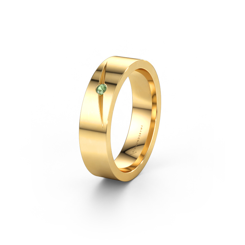 Immagine di Fede nuziale WH0170L15A 585 oro ±5 x 1,7 mm Tormalina verde
