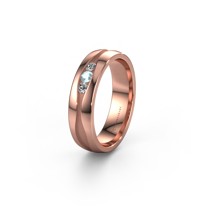 Bild von Ehering WH0172L25A 585 Roségold ±5x1.7 mm Aquamarin