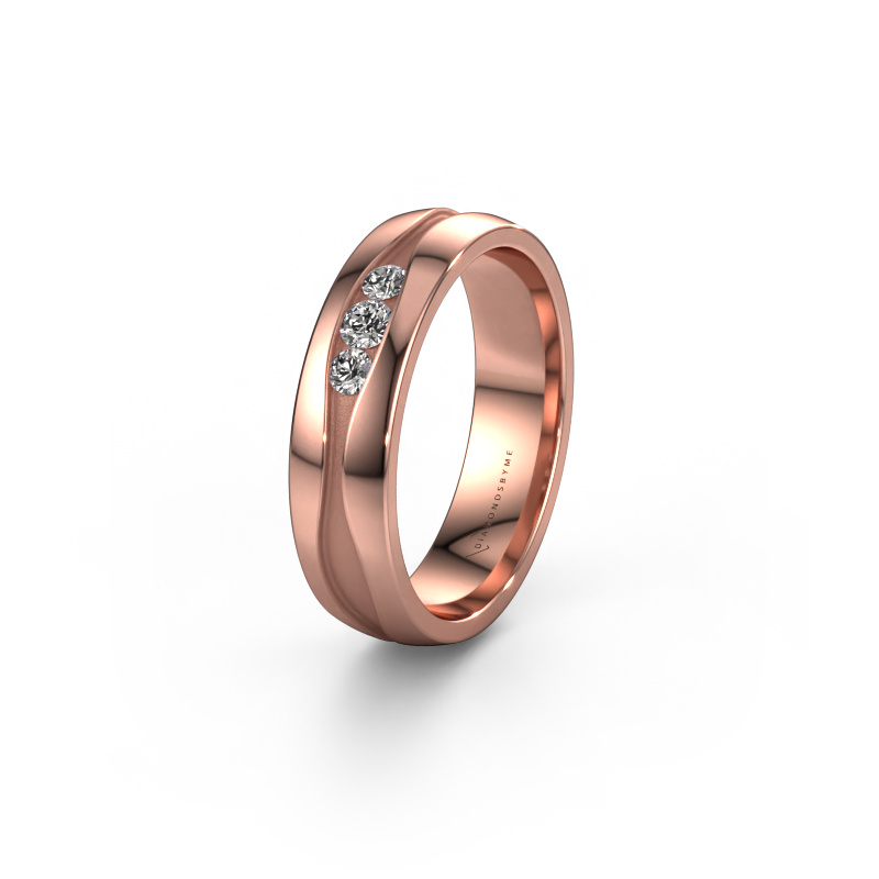 Image of Wedding ring WH0172L25A 585 rose gold ±5x1.7 mm Lab-grown diamond
