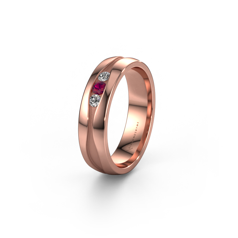 Image of Wedding ring WH0172L25A 585 rose gold ±0.20x0.07 in Rhodolite