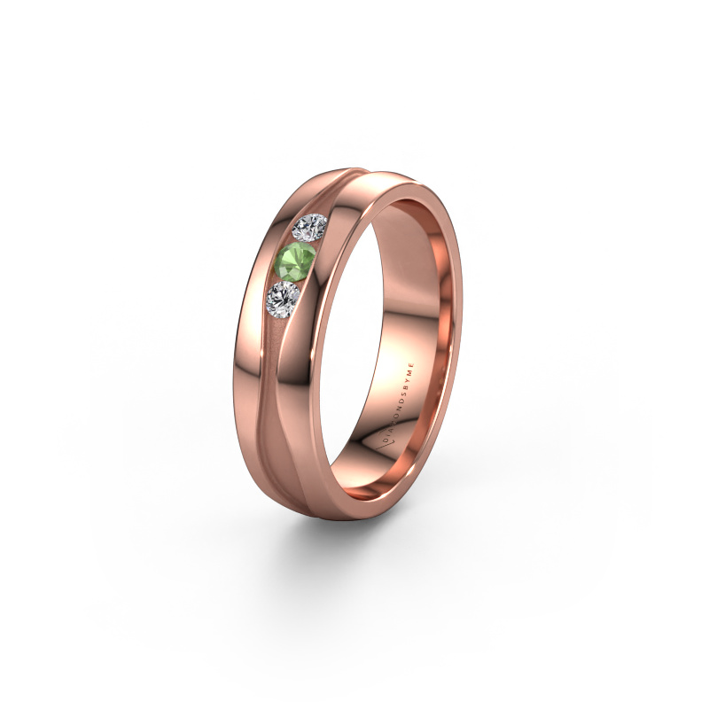 Bild von Ehering WH0172L25A 585 Roségold ±5x1.7 mm Turmalin grün