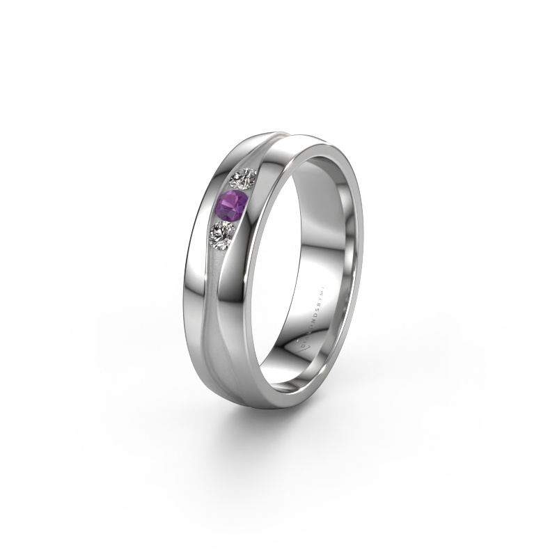 Image of Wedding ring WH0172L25A 950 platinum ±5x1.7 mm Amethyst