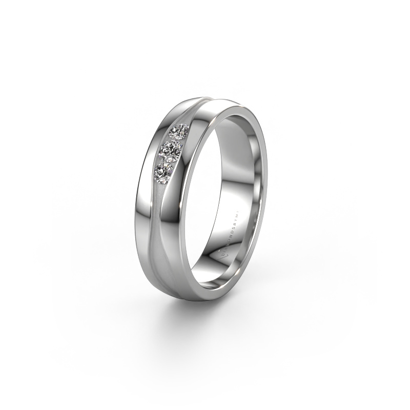 Image of Wedding ring WH0172L25A 585 white gold ±0.20x0.07 in Zirconia