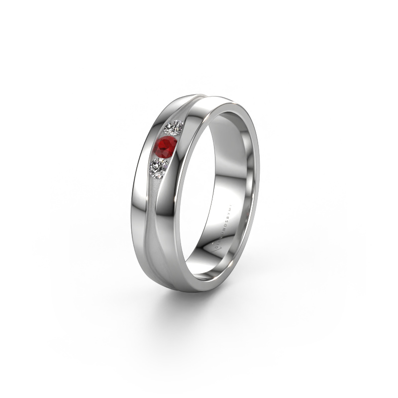 Image of Wedding ring WH0172L25A 585 white gold ±0.20x0.07 in Ruby