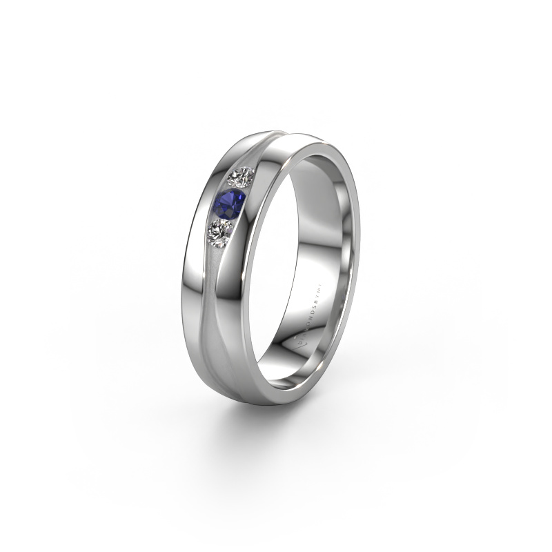 Image of Wedding ring WH0172L25A 585 white gold ±5x1.7 mm Sapphire