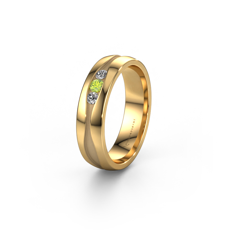 Image of Wedding ring WH0172L25A 585 gold ±0.20x0.07 in Peridot