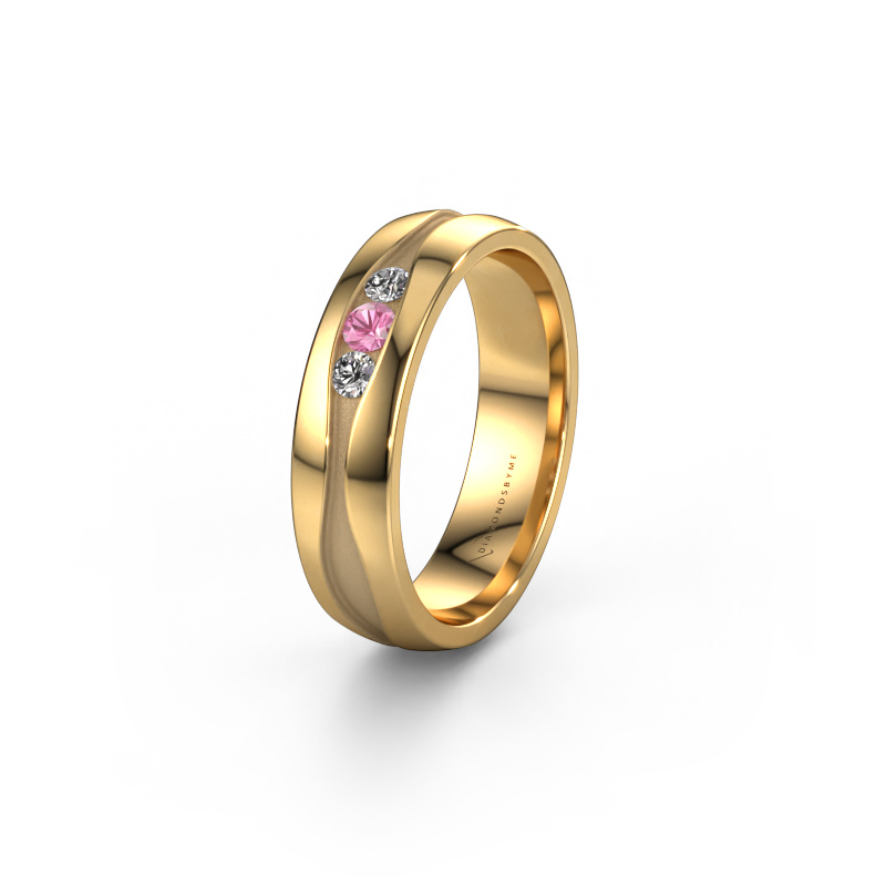Image of Wedding ring WH0172L25A 585 gold ±0.20x0.07 in Pink sapphire