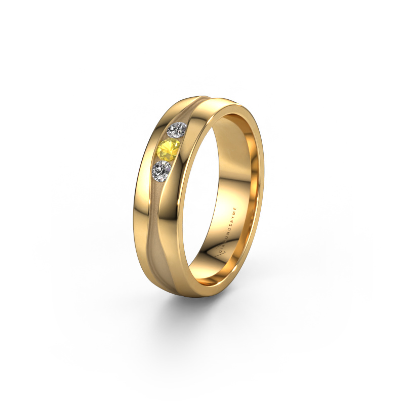 Image of Wedding ring WH0172L25A 585 gold ±5x1.7 mm Yellow sapphire
