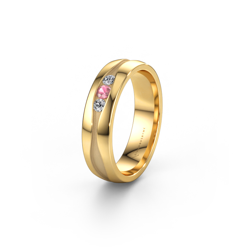 Immagine di Fede nuziale WH0172L25A 585 oro ±5 x 1,7 mm Tormalina rosa
