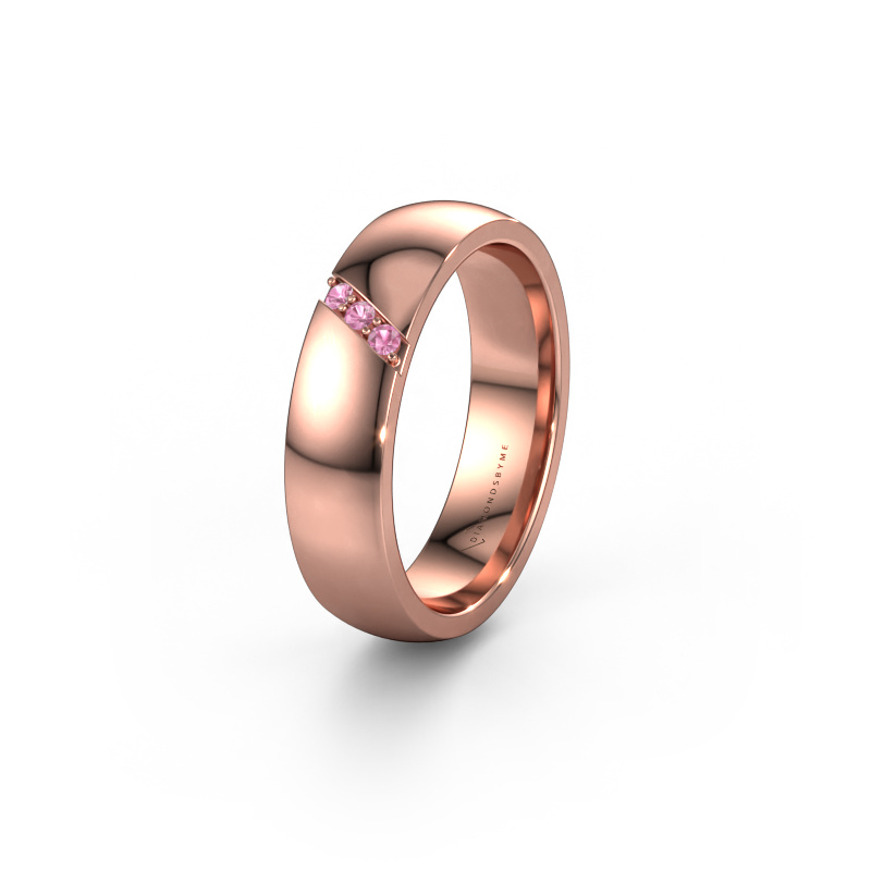Bild von Ehering WH0174L25BP 585 Roségold ±5x2 mm Pink Saphir