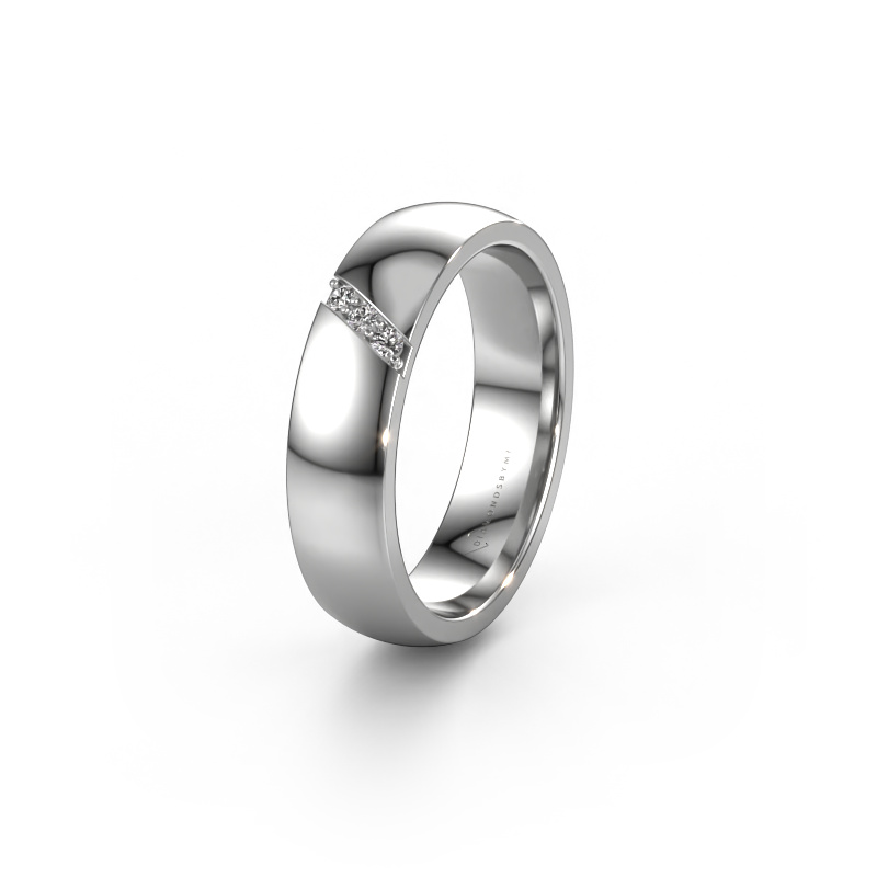 Afbeelding van Trouwring WH0174L25BP 585 witgoud ±5x2 mm Lab-grown diamant