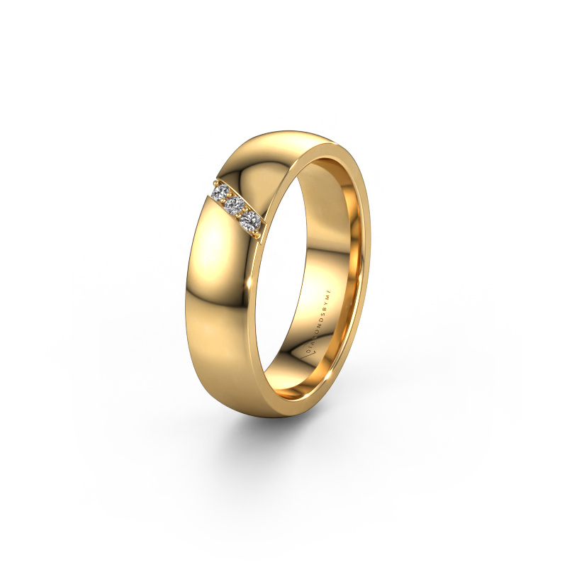 Image of Wedding ring WH0174L25BP 585 gold ±5x2 mm Zirconia