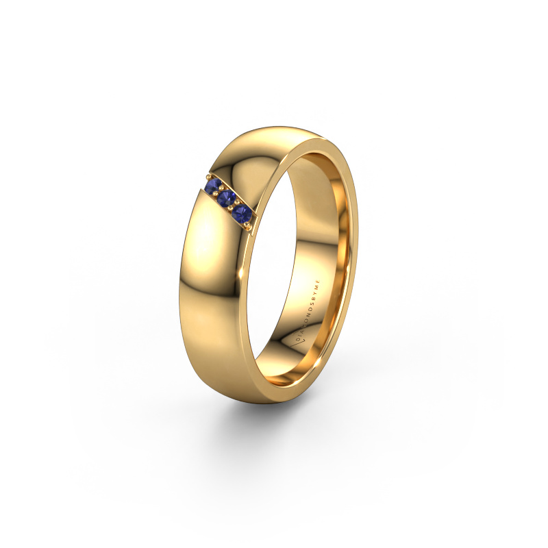 Image of Wedding ring WH0174L25BP 585 gold ±5x2 mm Sapphire