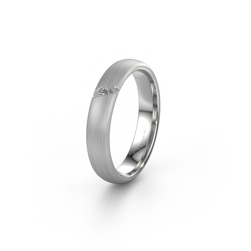 Image of Wedding ring WH0176L34AP 585 white gold ±4x1.7 mm Zirconia