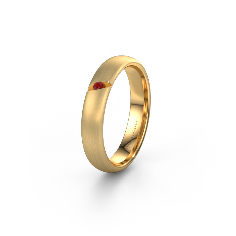 Image of Wedding ring WH0176L34AP 585 gold ±0.16x0.07 in Ruby