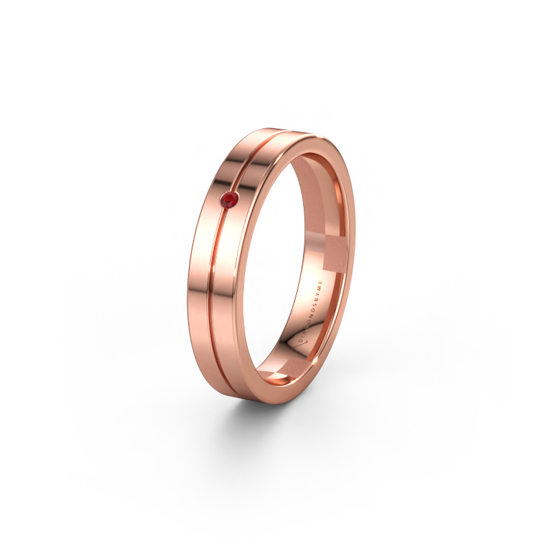 Bild av Vigselring WH0201L14AP 585 roséguld ±4 x 1,7 mm Rubin