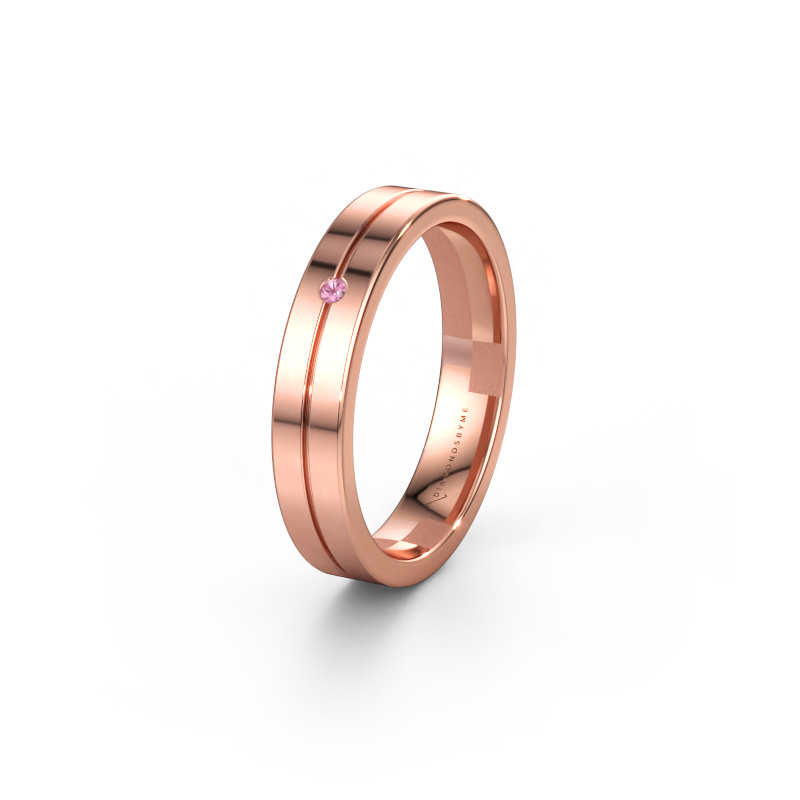Bild av Vigselring WH0201L14AP 585 roséguld ±4 x 1,7 mm Rosa safir
