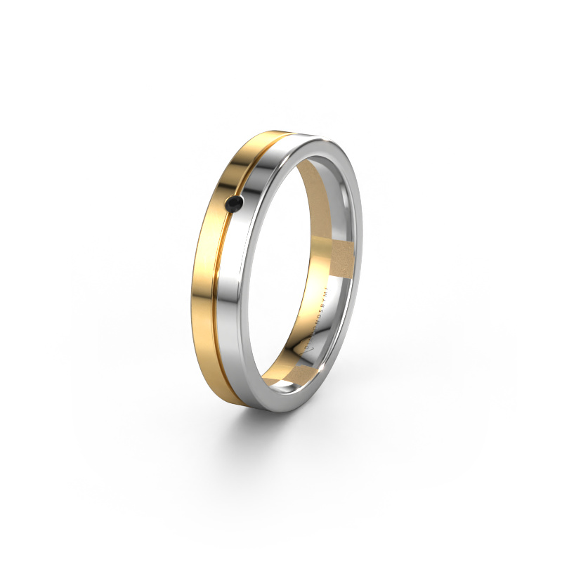 Image of Wedding ring WH0201L14AP 585 gold ±0.16x0.07 in Black diamond