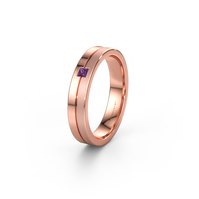 Immagine di Fede nuziale WH0201L14ASQPM 585 oro rosa ±4 x 1,7 mm Ametista